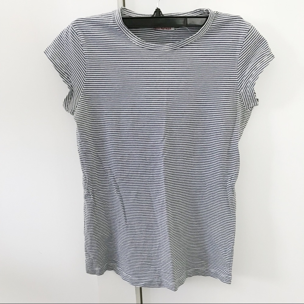 Blue and White Striped T Shirt